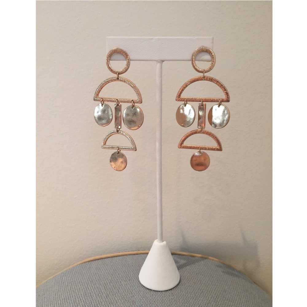 🚫GONE Gold Sterling Silver Modern Geo Earrings - Picture 6 of 8