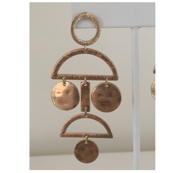 🚫GONE Gold Sterling Silver Modern Geo Earrings - Picture 2 of 8