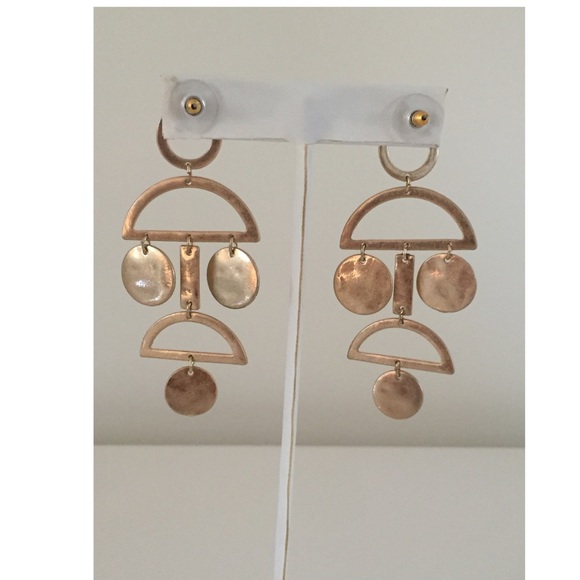 🚫GONE Gold Sterling Silver Modern Geo Earrings - Picture 4 of 8