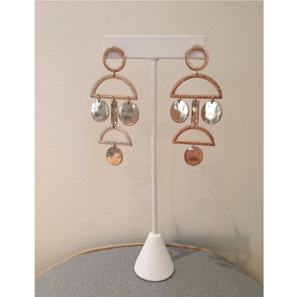 🚫GONE Gold Sterling Silver Modern Geo Earrings - Picture 6 of 8