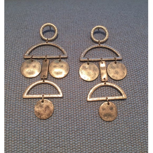 🚫GONE Gold Sterling Silver Modern Geo Earrings - Picture 7 of 8