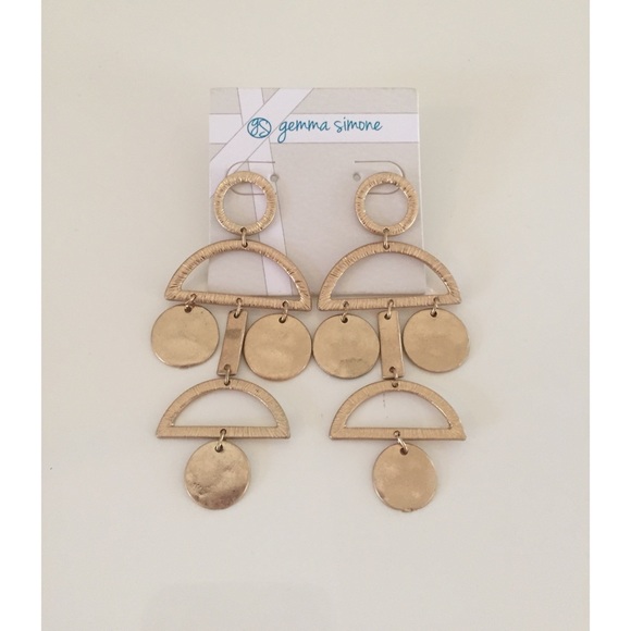 🚫GONE Gold Sterling Silver Modern Geo Earrings - Picture 8 of 8