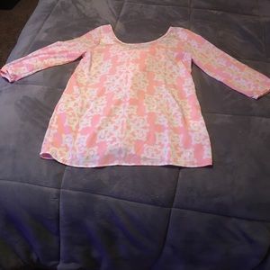Pink patterned long sleeve shirt
