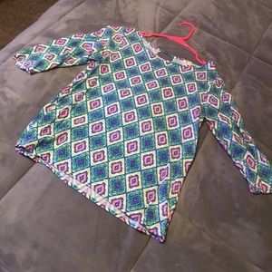 Long sleeve colorful patterned shirt