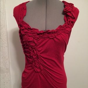 Red Anthropologie top