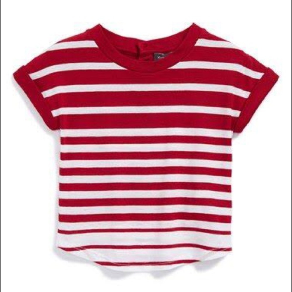 ❤️🍼Vince Infant girls striped roll sleeve tee