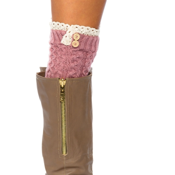 FABULOUS PINK KNIT BOOT CUFFS - Picture 3 of 4