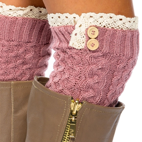 FABULOUS PINK KNIT BOOT CUFFS - Picture 2 of 4