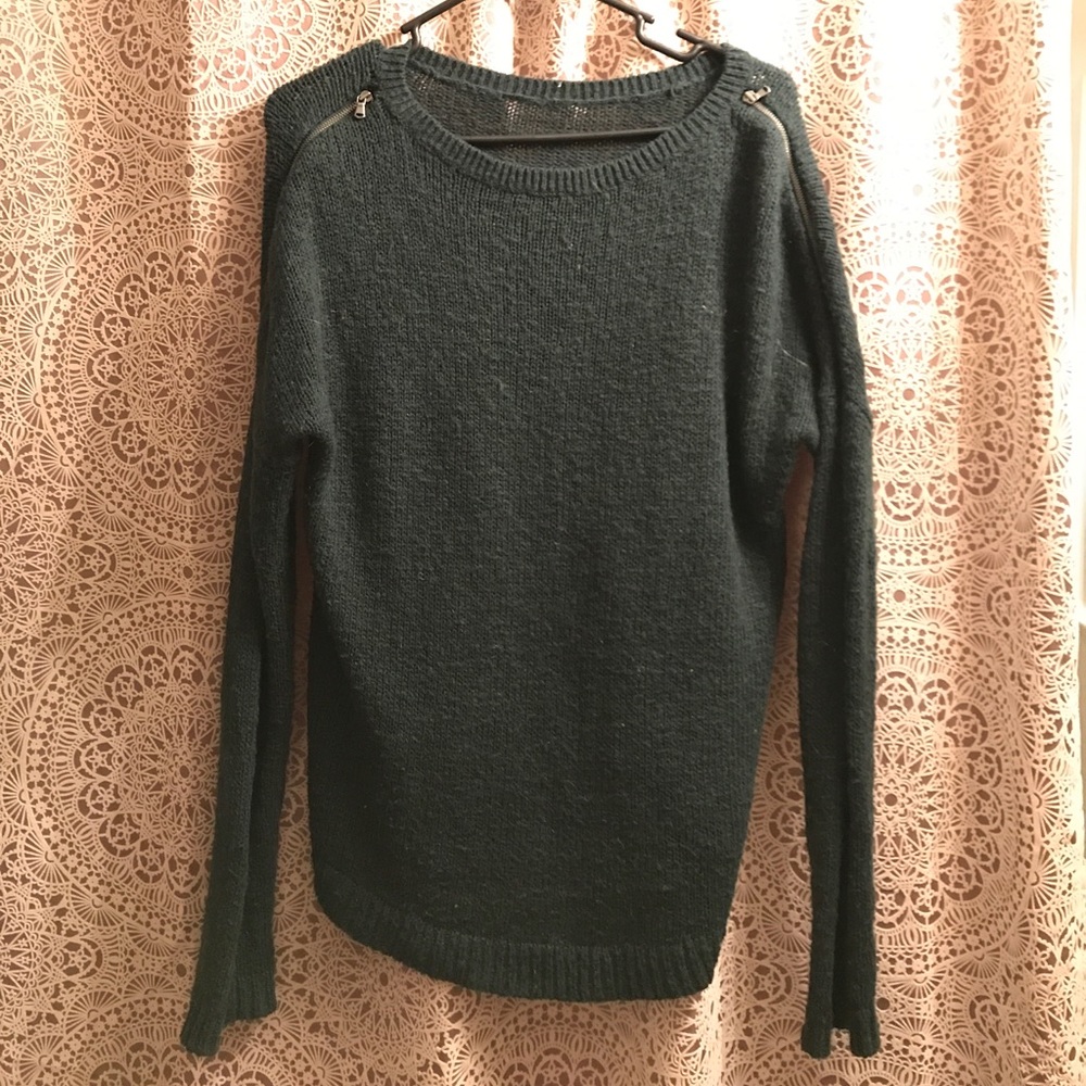 Long hunter green sweater by Express