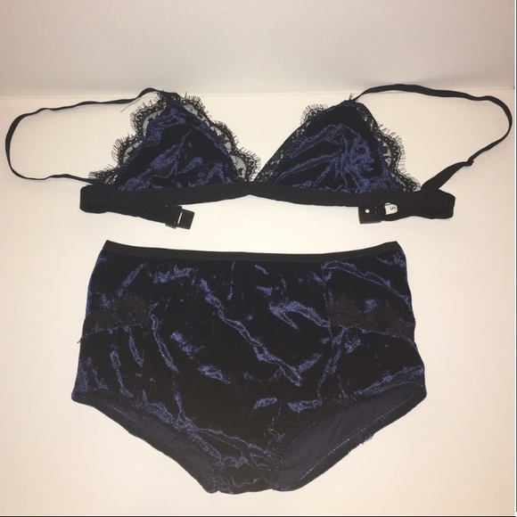 royal blue bra panty set