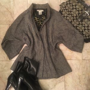 Black & White Herringbone patterned blazer