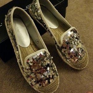 Sequin espadrilles by C label size 7.