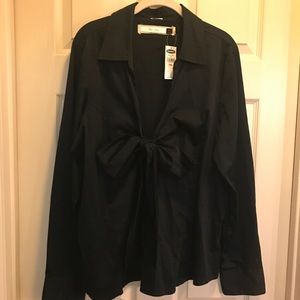 Old Navy Black Blouse With Bow, Size XXL