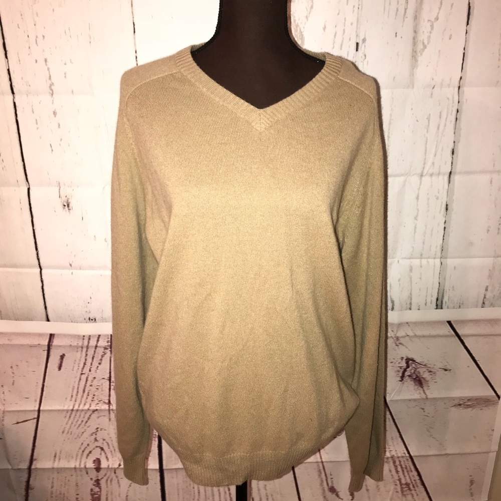 100% cashmere v neck sweater