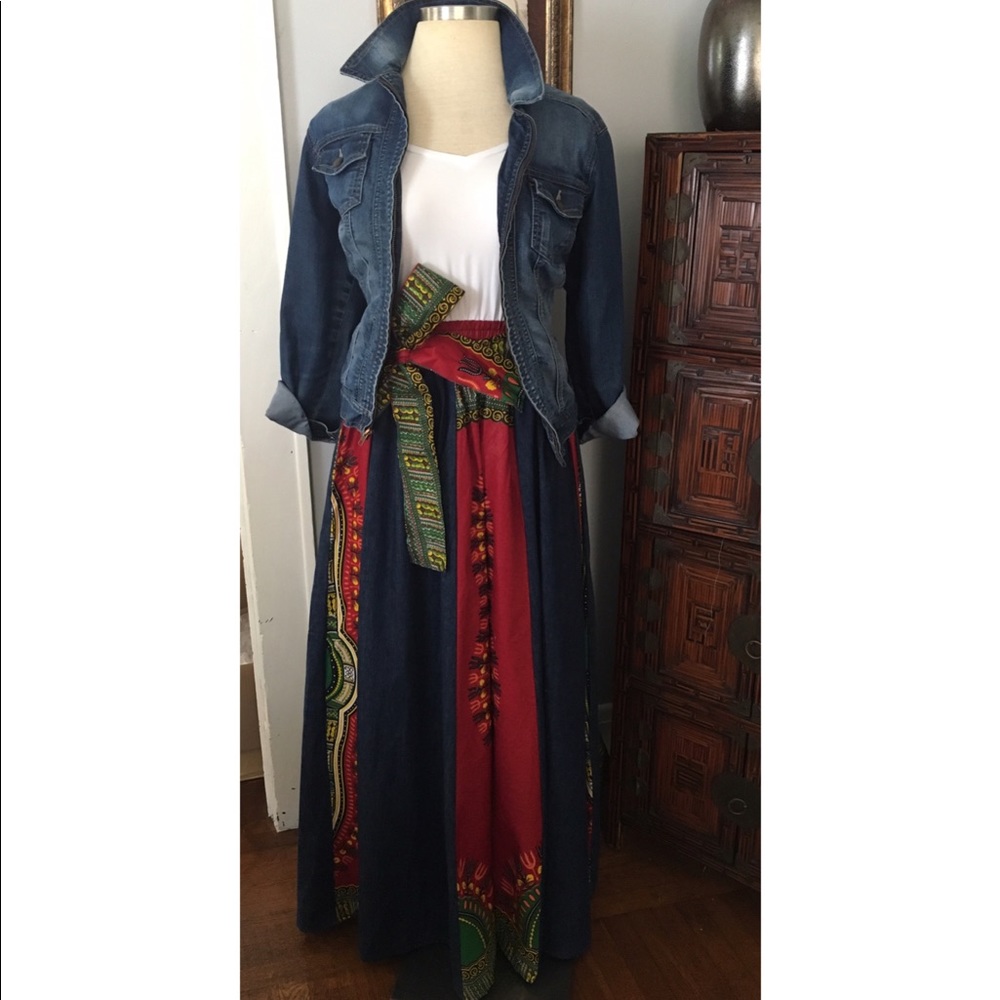 Denim and Dashiki Maxi