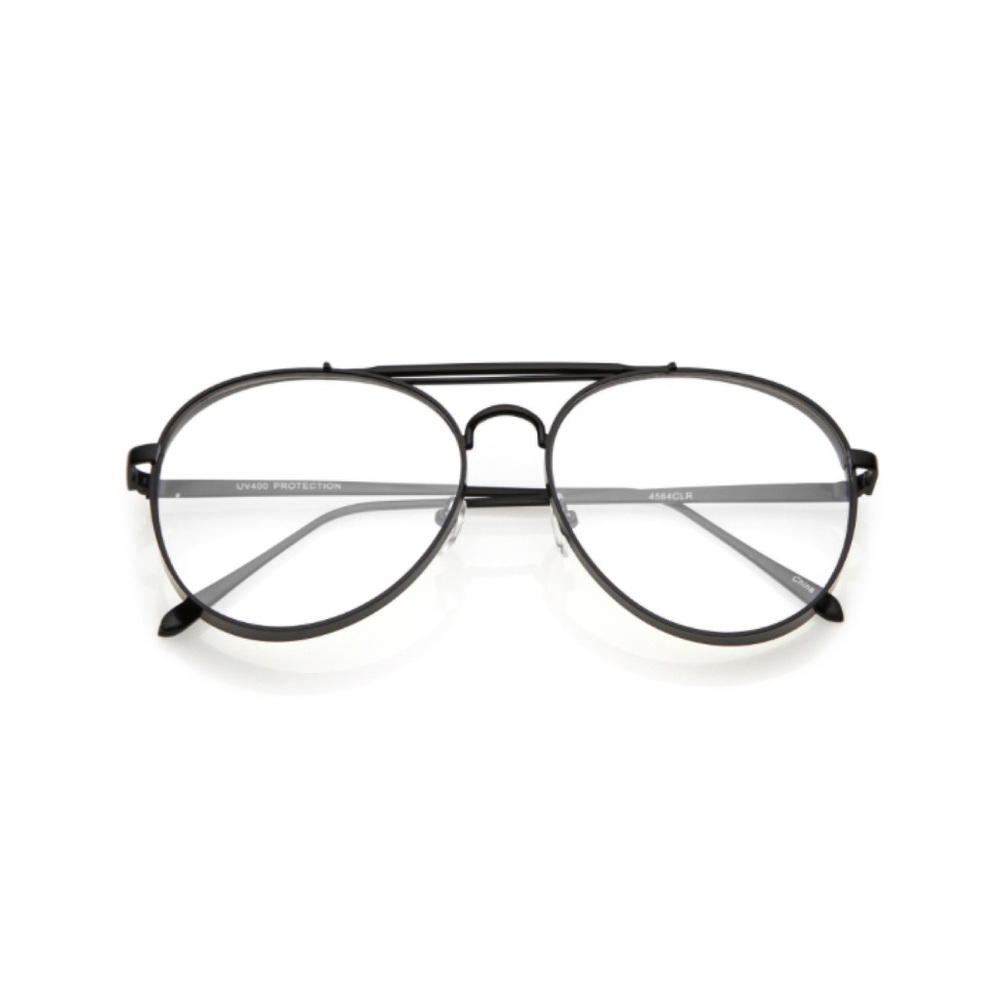 [ MELROSE ] Clear/Black Aviators