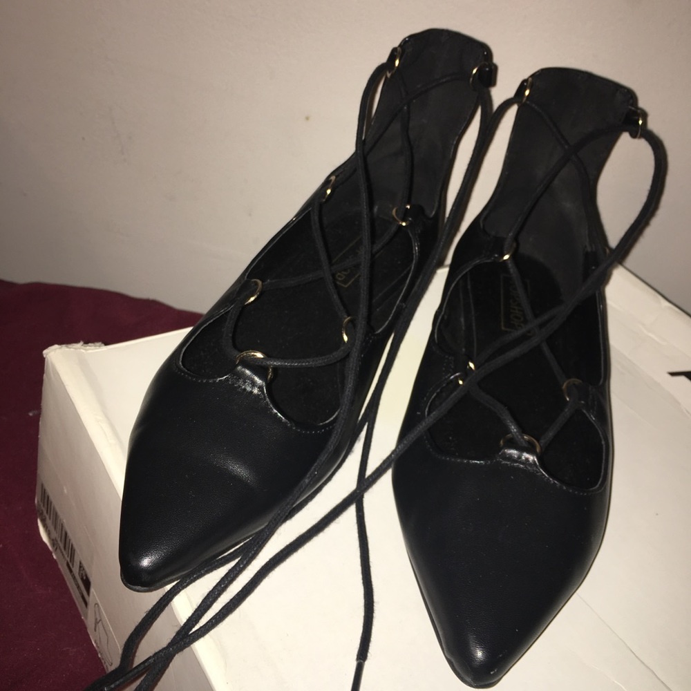 TOPSHOP Lace up flats