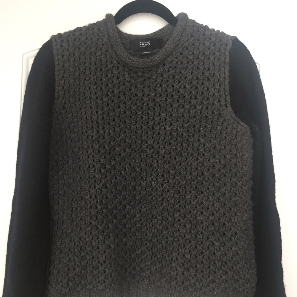 Cut25 By Yigal Azrouël Gray and Black Sweater