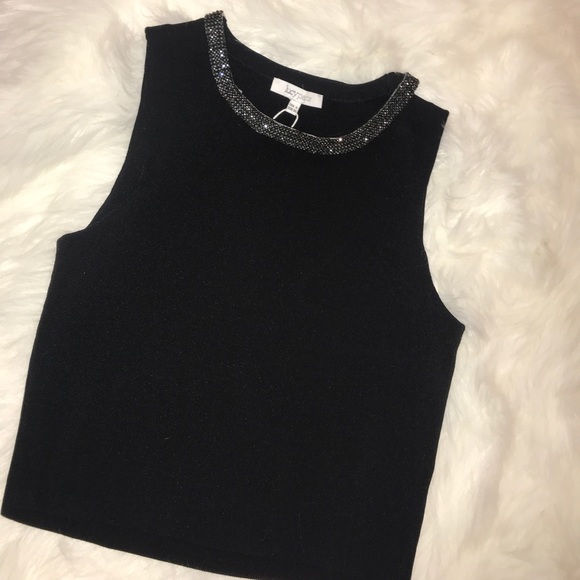 Unworn Lucy Paris black tank/rhinestone collar - Picture 1 of 2