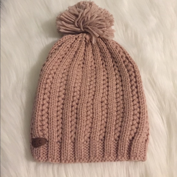 Mauve pink Pom Pom beanie - Picture 1 of 3