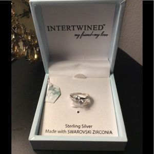 Swarovski SterlingSilver CubicZirconia 2 StoneRing