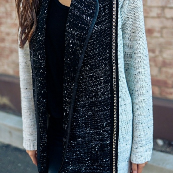Sweaters - 🛍 Sale Edgy Open Front Shawl Collar Cardigan Med