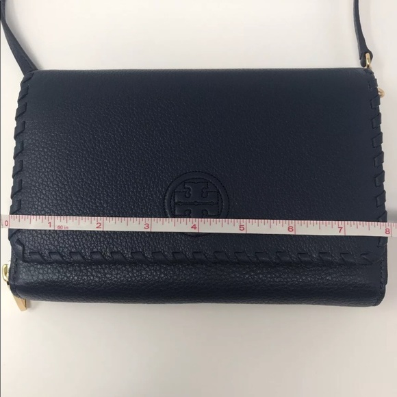 Tory Burch Marion Flat  Wallet  Crossbody Bag/navy - Picture 5 of 6