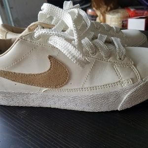 White and Tan Nike Blazer