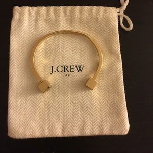 J. Crew Gold Cuff Bracelet with Square Ends