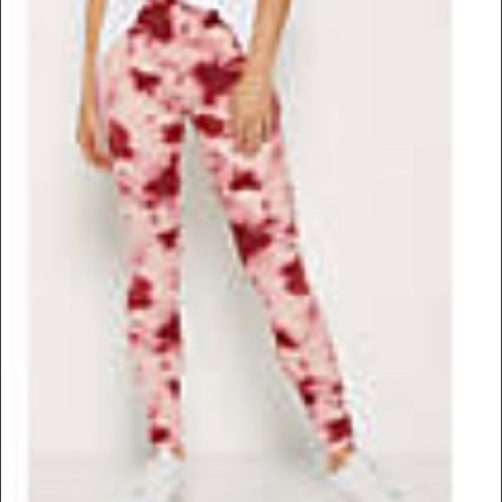 Pink tye dye high rise legging