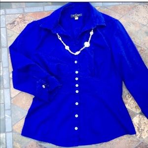 Royal blue button down