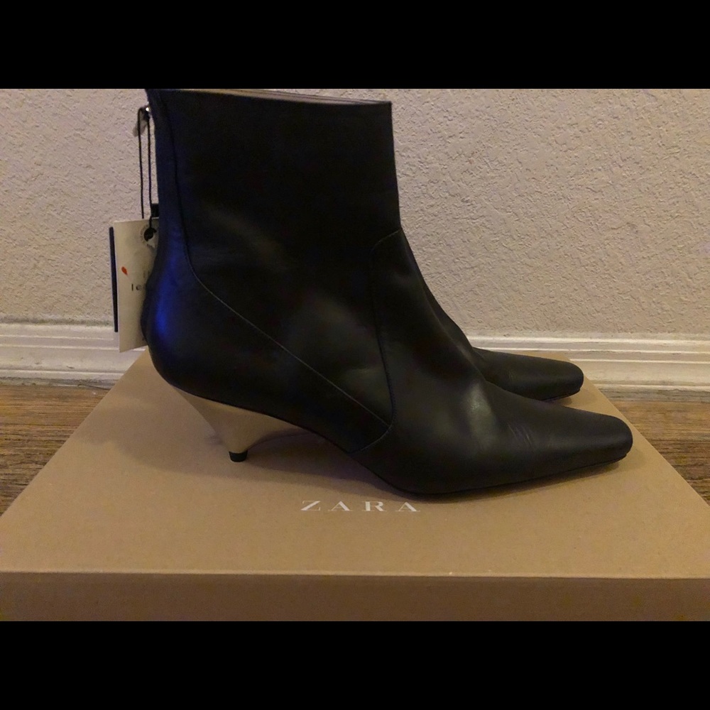 AWESOME zara metal heel boots