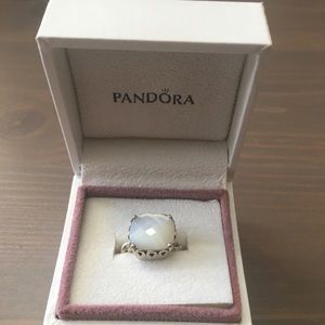 Pandora ring with white stone