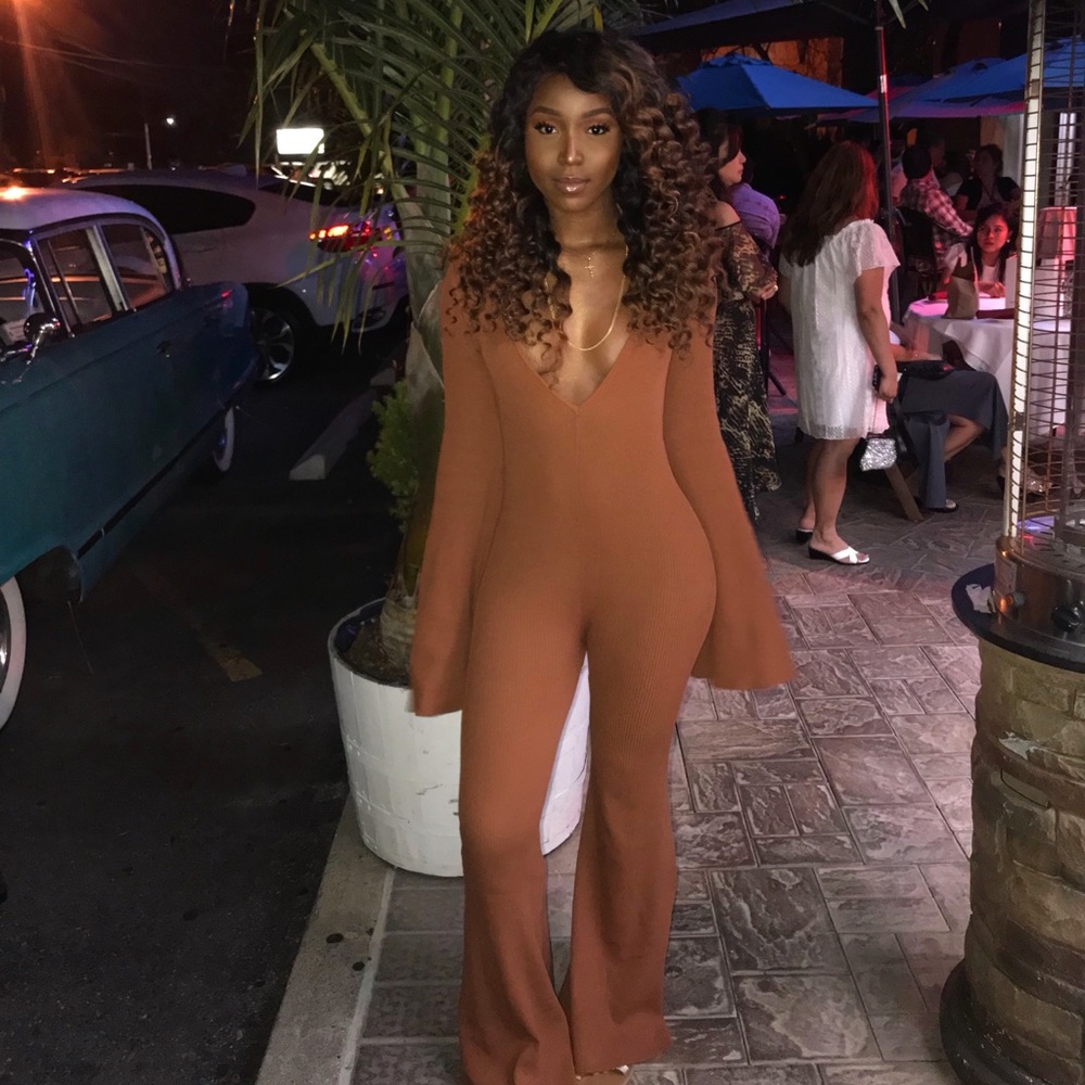 Chestnut brown jumpsuit