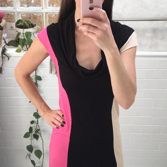 Charlotte Tarantola Tri-Color Cowl Neck Dress - Picture 6 of 7