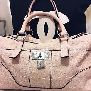 Pink studded guess bag