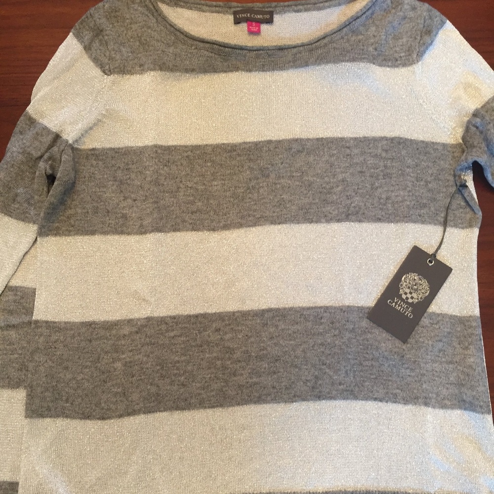 Vince Camuto Long-Sleeve Sweater Carbon HTHR