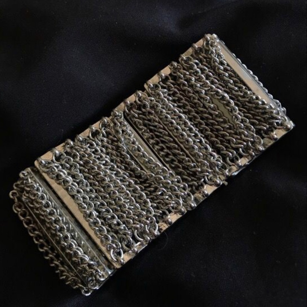 Silver thick bracelet