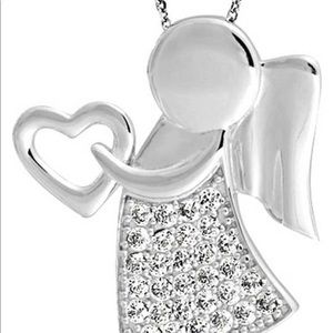 Mother child heart crystal pendant necklace