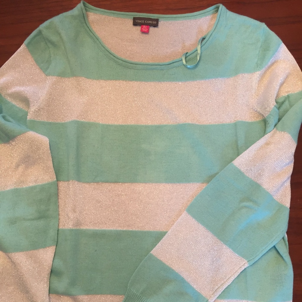 Vince Camuto Long-Sleeve Sweater Aqua Ice