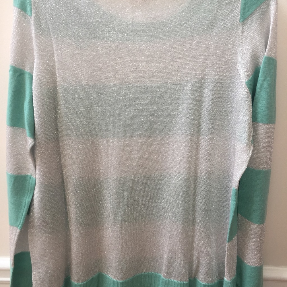 Vince Camuto Long-Sleeve Sweater Aqua Ice - Picture 4 of 6