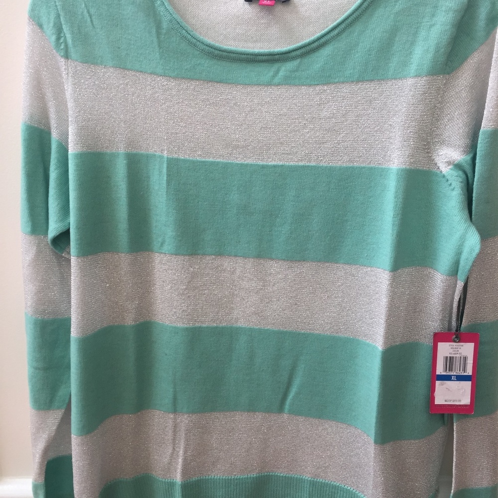 Vince Camuto Long-Sleeve Sweater Aqua Ice - Picture 2 of 6
