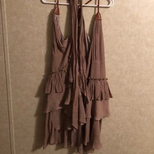 Brown front tie dress