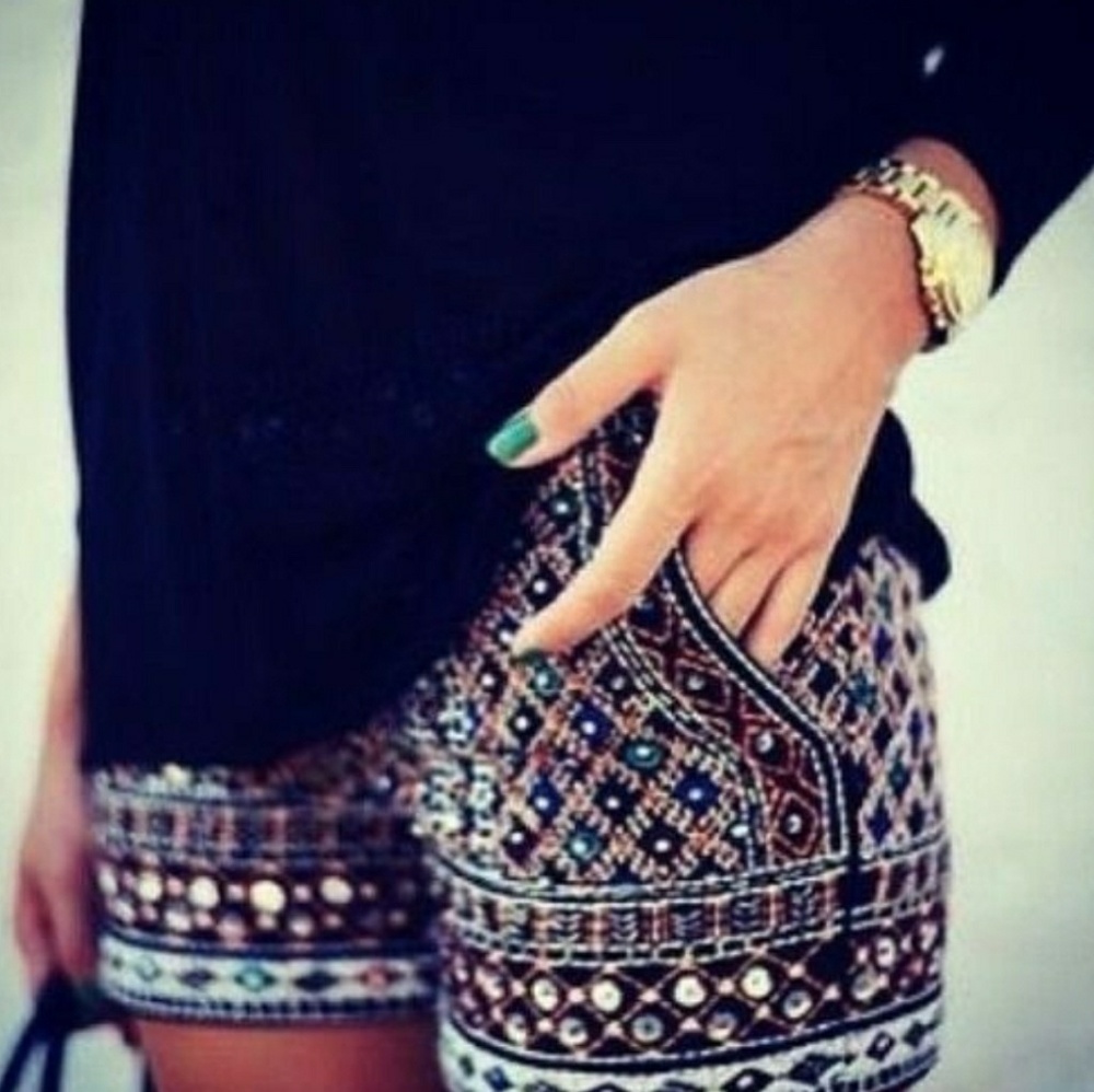ZARA embellished, beaded, embroidered short