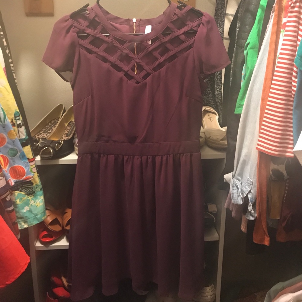 Flowy purple mini dress