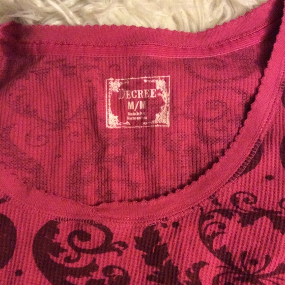 Pink Print Thermal M Decree Scroll ballet neckline - Picture 2 of 4