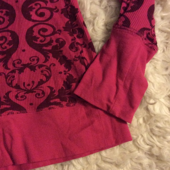 Pink Print Thermal M Decree Scroll ballet neckline - Picture 3 of 4