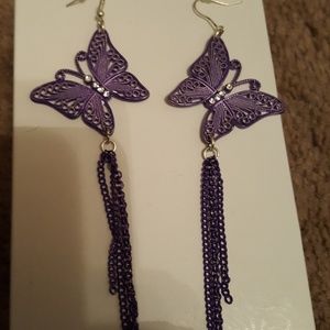 Dangled butterfly earrings