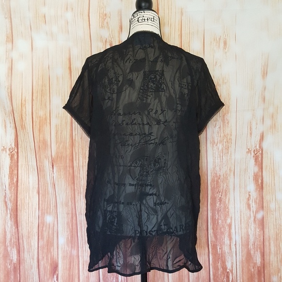 Simple Vera Vera Wang Sheer V Neck top Large - Picture 5 of 5