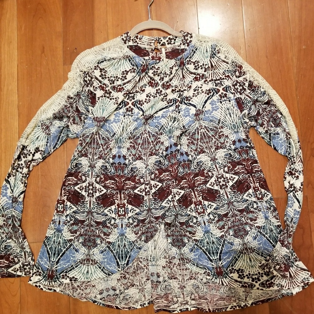 Free People Boho Long Sleeve Blouse